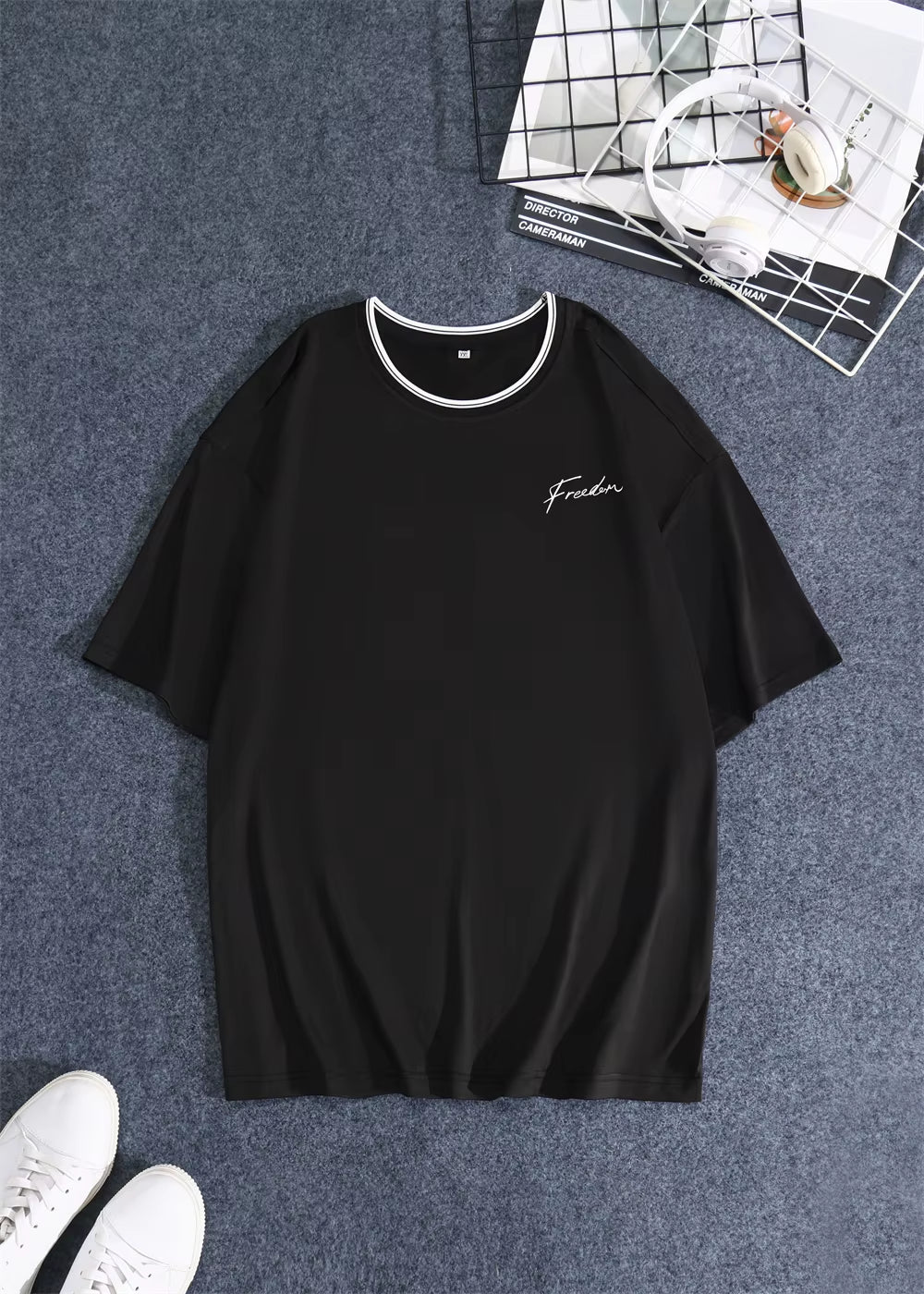 Creative Geometric Graphic Print Short Sleeve T-Shirt for Men, Summer Outdoor Casual Crew Neck Top Shirt